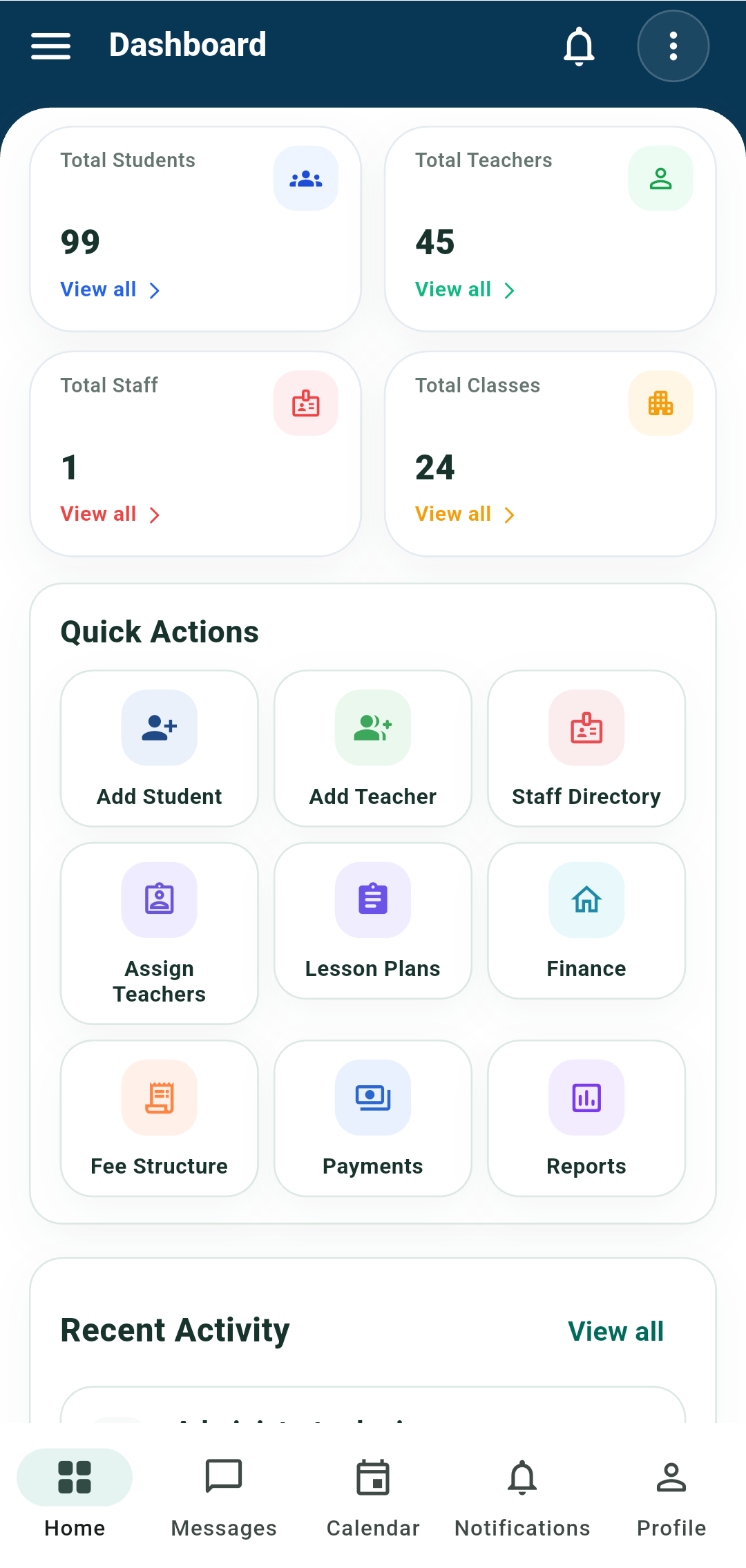 EdixPark Android app dashboard preview